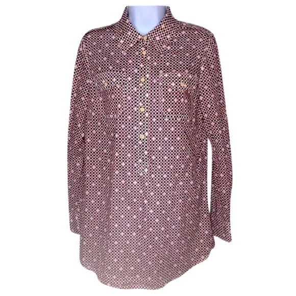 Tory Burch blouse; beautiful 100% cotton half button blouse size 4 - Picture 1 of 6